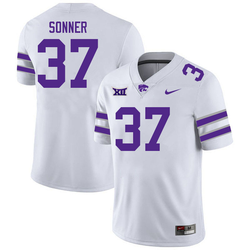 #37 Andrew Sonner Kansas State Wildcats Fotball Jerseys Stitched Sale-White